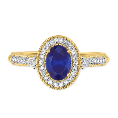 Photo of Magnol 1 1/6 Carat T.W. Sapphire and diamond Engagement Ring 10K Yellow Gold [BT872YE-C000]