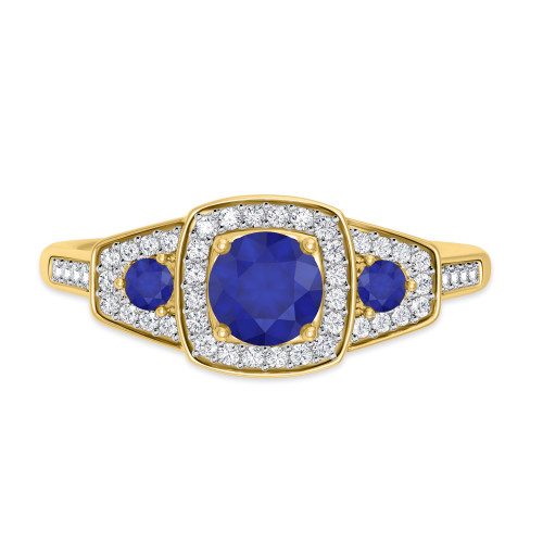 Photo of Diantha 7/8 CT. T.W. Sapphire and diamond Engagement Ring 14K Yellow Gold [BT873YE-C000]