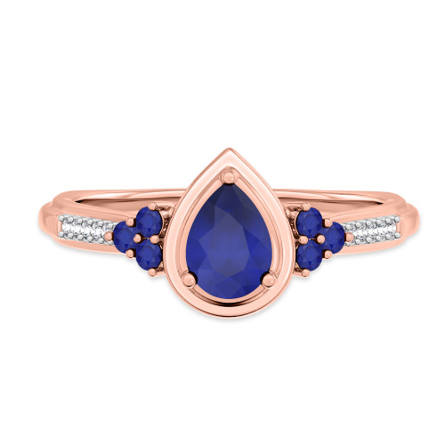 Photo of Abilia 3/4 Carat T.W. Blue Sapphire and diamond Engagement Ring 10K Rose Gold [BT877RE-C000]