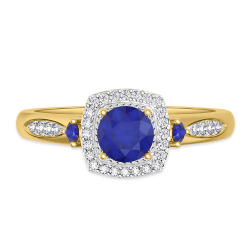 Photo of Mawar 7/8 CT. T.W. Sapphire and diamond Engagement Ring 10K Yellow Gold [BT878YE-C000]