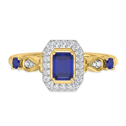 Photo of Garland 7/8 Carat T.W. Sapphire and diamond Engagement Ring 14K Yellow Gold [BT879YE-C000]