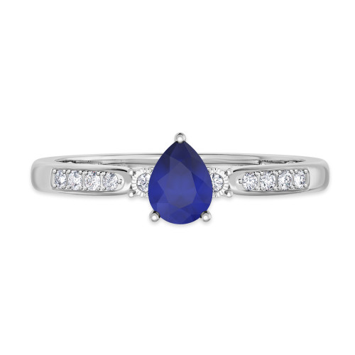 Photo of Hana 1/2 CT. T.W. Sapphire and diamond Engagement Ring 10K White Gold [BT880WE-C000]