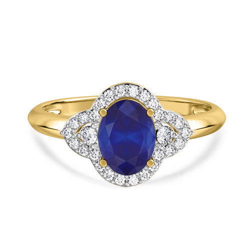 Photo of Holly 1 5/8 CT. T.W. Sapphire and diamond Engagement Ring 14K Yellow Gold [BT892YE-C000]