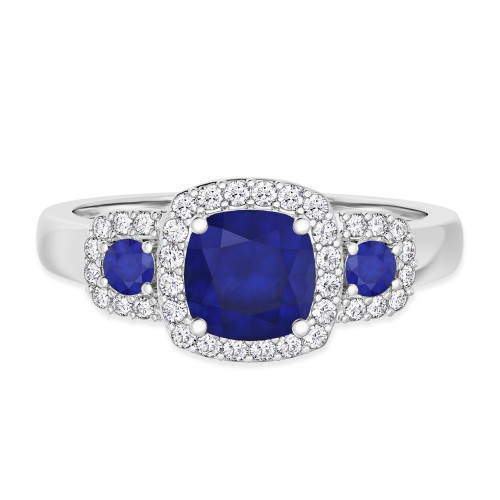 Photo of Kalina 1 1/2 CT. T.W. Sapphire and diamond Engagement Ring 10K White Gold [BT899WE-C000]