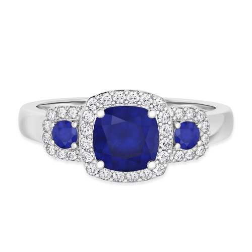 Photo of Kalina 1 1/2 Carat T.W. Sapphire and diamond Engagement Ring 14K White Gold [BT899WE-C000]