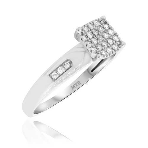 Photo of Micah 1/5 ct tw. Princess Diamond Engagement Ring 10K White Gold [BT914WE-C000]