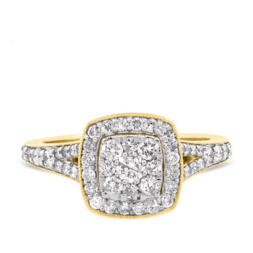 Photo of Emer 3/4 ct tw. Cushion Diamond Engagement Ring 14K Yellow Gold [BT916YE-C000]