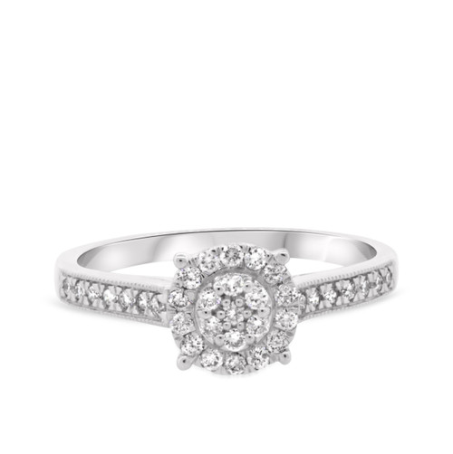 Photo of Jules 1/3 ct tw. Round Cluster Engagement Ring 14K White Gold [BT917WE-C000]