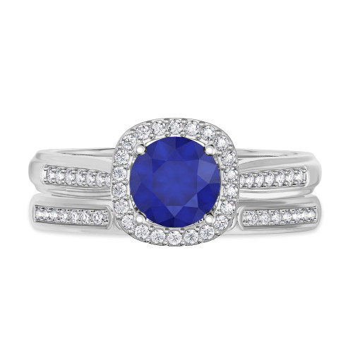 Photo of Delphine 1 3/8 CT. T.W. Round Solitaire Bridal Set 14K White Gold [BR871W-C000]