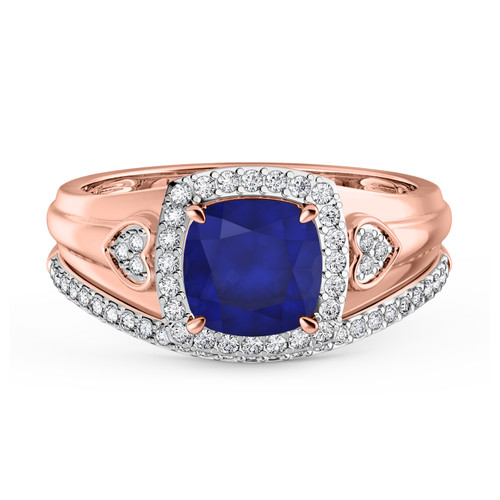 Photo of Erica 1 7/8 Carat T.W. Sapphire and Diamond Matching Bridal Ring Set 10K Rose Gold [BR893R-C000]