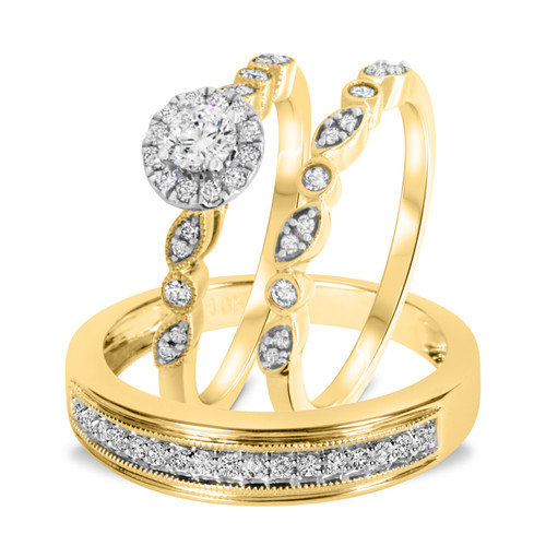 Photo of Jocelyn 1 1/7 ct tw. Round Solitaire Trio Set 14K Yellow Gold [BT909Y-R023]