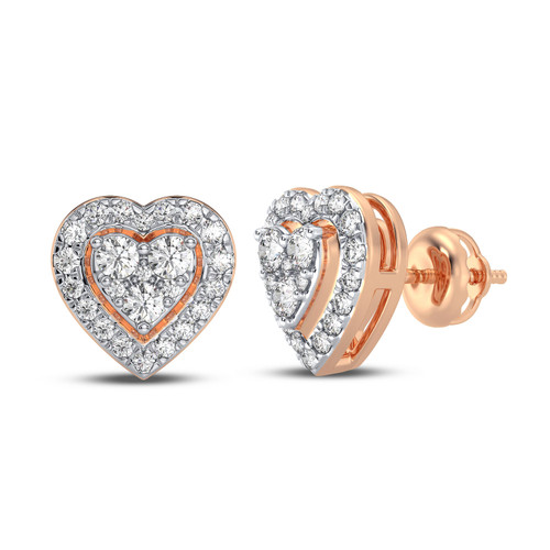 Photo of Lara 1/2 CT. T.W. Diamond Earring 14K Rose Gold [CE1201R]