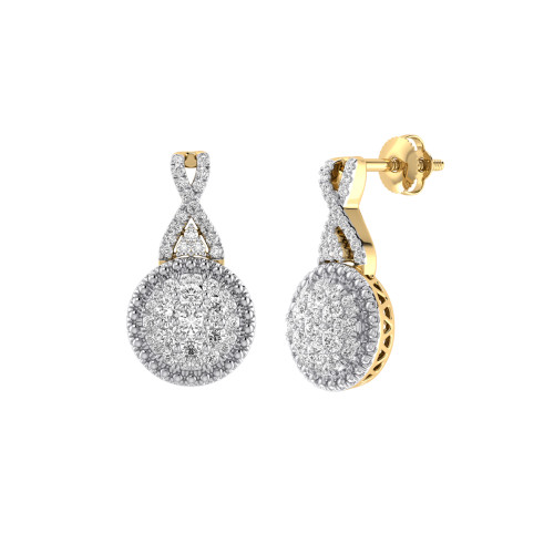 Photo of Justine 1/2 CT. T.W. Diamond Earring 14K Yellow Gold [CE1538Y]