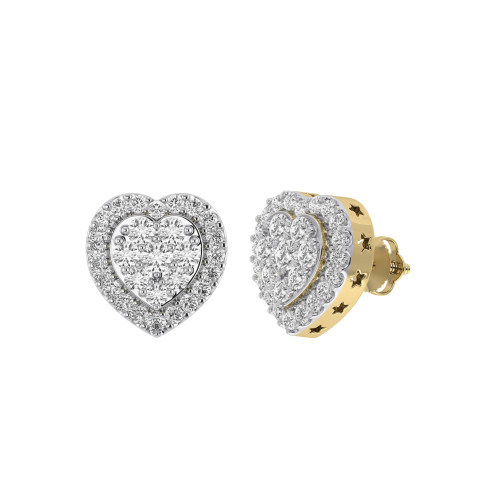 Photo of Julbert 1 Carat T.W. Diamond Earring 10K Yellow Gold [CE1562Y]