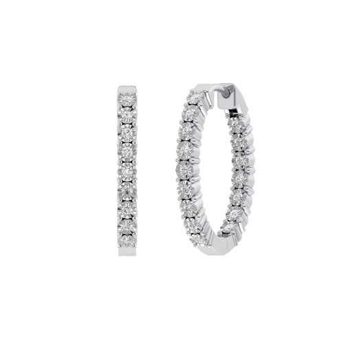 Photo of Ameen 1/5 Carat T.W. Diamond Earring 14K White Gold [CE1581W]