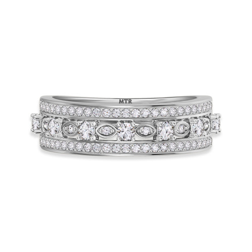 Photo of Bria 3/4 ct tw. Mens Diamond Wedding Band 10K White Gold [BT265WM]