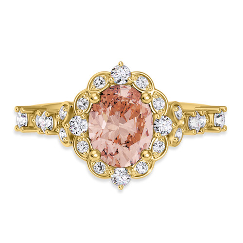 Photo of Bria 1 7/8 ct tw. Oval Morganite Engagement Ring 10K Yellow Gold [BT265YE-C000]