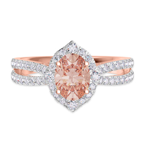 Photo of Sutton 1 1/2 ct tw. Oval Morganite Engagement Ring 10K Rose Gold [BT267RE-C000]