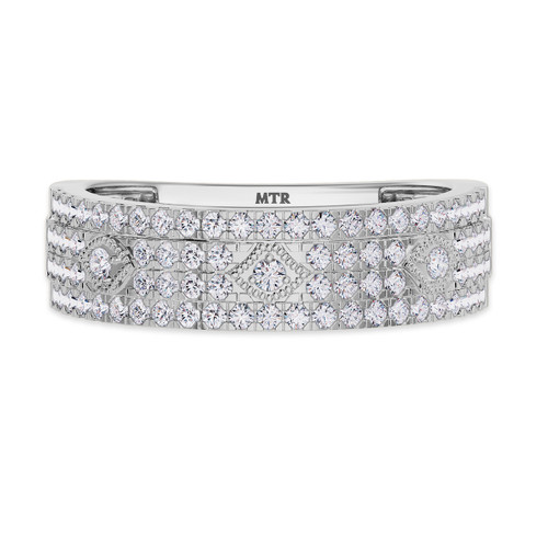 Photo of Hart 3/4 ct tw. Mens Diamond Wedding Band 14K White Gold [BT270WM]