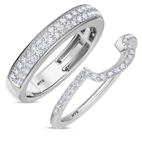 Photo of Iris 1/2 ct tw. Wedding Band Set 10K White Gold [WB261W]