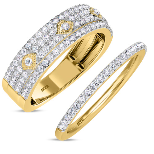 Photo of Hart 7/8 ct tw. Diamond His and Hers Matching Wedding Band Set 14K Yellow Gold [WB270Y]