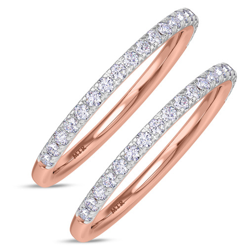 Photo of Bassey 3/8 ct tw. Diamond Same Sex Ladies Band Set 14K Rose Gold [WL269R]