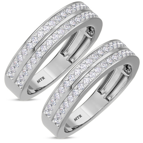 Photo of Arden 1 1/1Same Sex Mens Band Set 10K White Gold [WM268W]