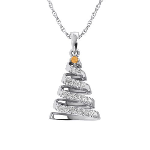 Photo of Fir 1/10 CT. T.W. Pendant 10K White Gold [CP972W]