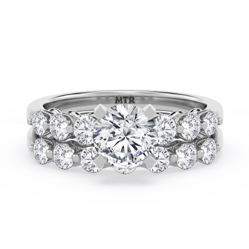 Photo of Oxley 2 ct tw. Lab Grown Round Solitaire Bridal Set 14K White Gold [BR1405W-L095]