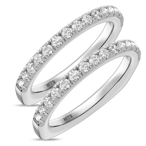 Photo of Melika 1 1/10 ct tw. Lab Grown Ladies Diamond Band Set 14K White Gold [WL1408W]