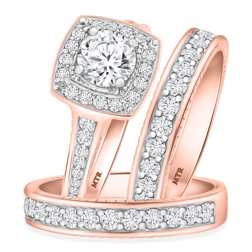 Photo of Kadia 2 1/4 ct tw. Lab Grown Diamond Round Solitaire Trio Set 14K Rose Gold [BT1403R-C000]