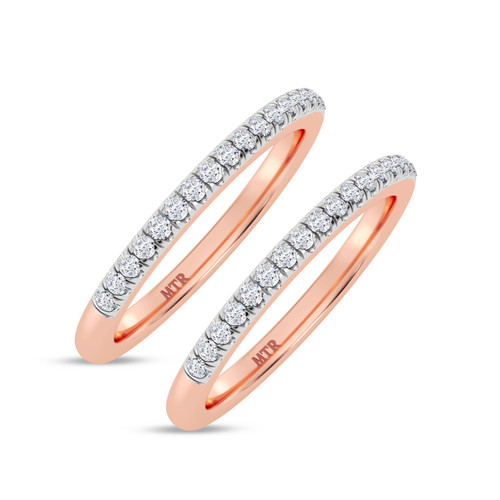 Photo of Nikau 3/8 ct tw. Lab Grown Ladies Diamond Band Set 10K Rose Gold [WL1411R]