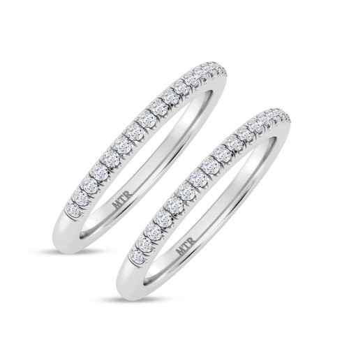 Photo of Nikau 3/8 ct tw. Lab Grown Ladies Diamond Band Set 14K White Gold [WL1411W]