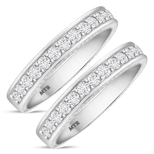 Photo of Kadia 2 ct tw. Lab Grown Diamond Mens Band Set 10K White Gold [WM1403W]