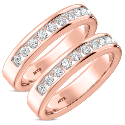 Photo of Samaria 1 3/4 ct tw. Lab Grown Diamond Mens Band Set 14K Rose Gold [WM1409R]