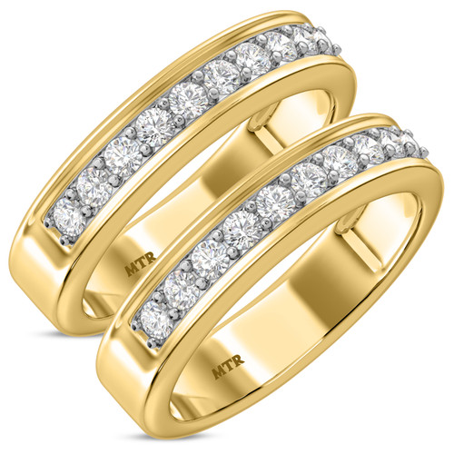 Photo of Keanu 1 1/5 ct tw. Lab Grown Diamond Mens Band Set 14K Yellow Gold [WM1410Y]