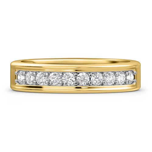Photo of Keanu 5/8 ct tw. Lab Grown Diamond Mens Wedding Band 14K Yellow [BT1410YM]
