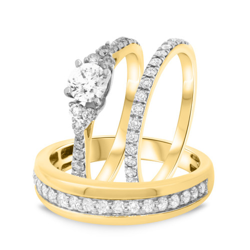 Photo of Dothan 1 1/2 ct tw. Lab Grown Diamond Round Solitaire Trio Set 14K Yellow Gold [BT1414Y-C000]