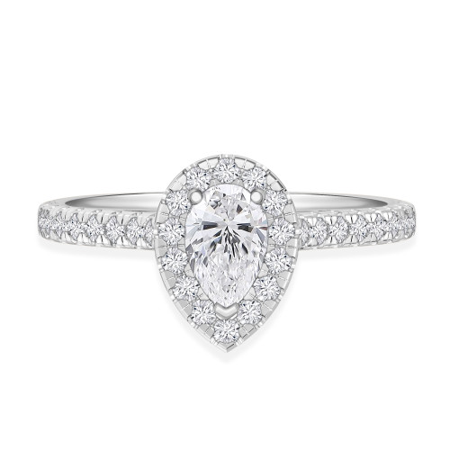 Photo of Adeola 7/8 ct tw. Lab Grown Diamond Pear Solitaire Engagement Ring 10K White [BT1418WE-C000]