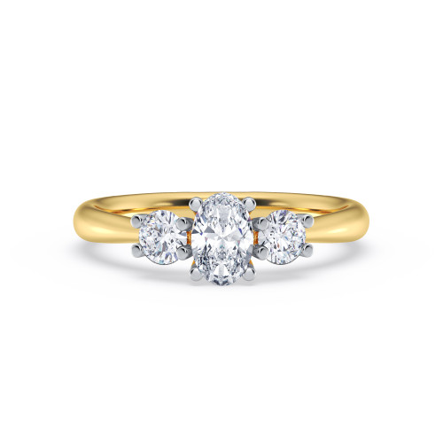 Photo of Amari 3/4 ct tw. Lab Grown Diamond Oval Solitaire Engagement Ring 10K Yellow Gold [BT1419YE-C000]