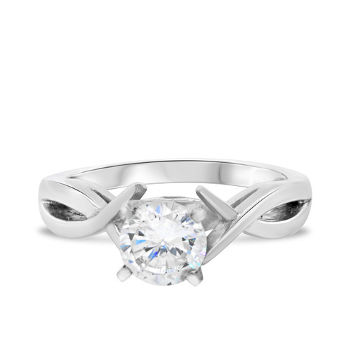 Photo of Astrella 1 ct tw. Lab Grown Diamond Round Solitaire Engagement Ring 14K White [BT1701WE-L095]