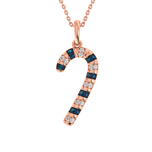 Photo of Candy Cane 1/6 CT. T.W. Pendant 10K Rose Gold [CP977R]