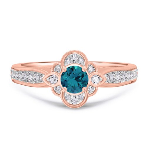 Photo of Salima 1/2 ct tw. Round Solitaire Diamond Engagement Ring 14K Rose Gold [BT215RE-B033]