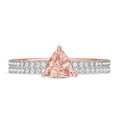 Photo of Fawn 5/8 ct tw. Fancy Cut Morganite Bridal Ring Set 14K Rose Gold [BR5048R-C000]
