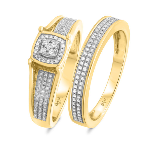 Photo of Casey 1/3 cttw Fancy Cut Bridal Set 14K Yellow Gold [BR429Y-C000]