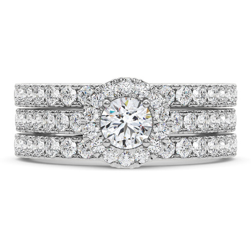 Photo of Ronika 2 7/8 ct tw. Lab Grown Round Solitaire Bridal Set P95T Platinum Gold [BR5888P-L070]