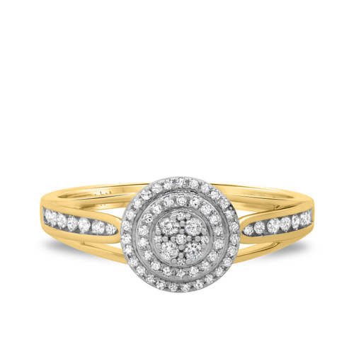 Photo of Sinead 3/8 ct tw. Diamond Round Cluster Engagement Ring 10K Yellow Gold [BT430YE-C000]