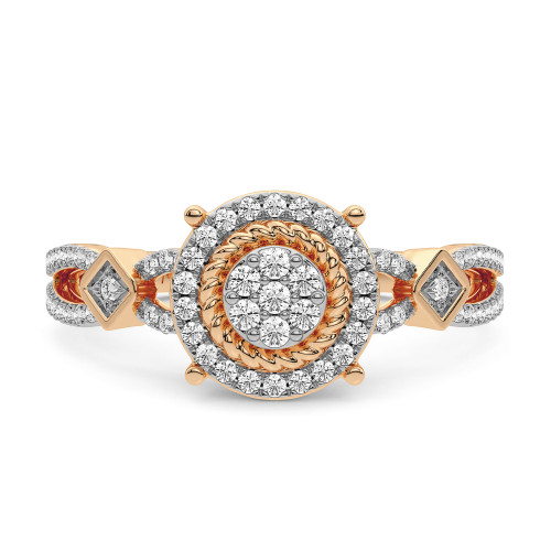 Photo of Gage 1/3 ct tw. Diamond Round Cluster Engagement Ring 14K Rose Gold [BT207RE-C000]