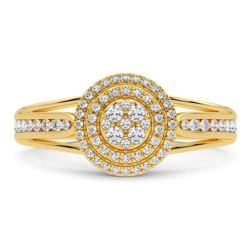 Photo of London 1/3 ct tw. Round Cluster Engagement Ring 14K Yellow Gold [BT5035YE-C000]