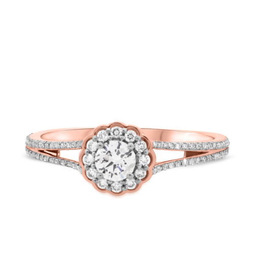 Photo of Zuberi 5/8 ct tw. Lab Grown Round Solitaire Diamond Engagement Ring 10K Rose Gold [BT5865RE-C000]